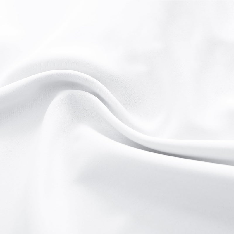 DONREN Pure White Pack of 2 Valances for Window 42 by 15 Inches Long - Rod Pocket Room Darkening Kitchen Valances - Image 5